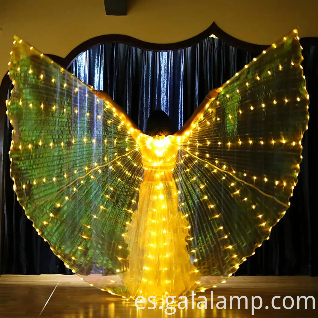 Light Up LED ISIS Wings Belly Dance Carnival Rave trajes atuendos para mujeres adultas para navidad Fiesta de Halloween